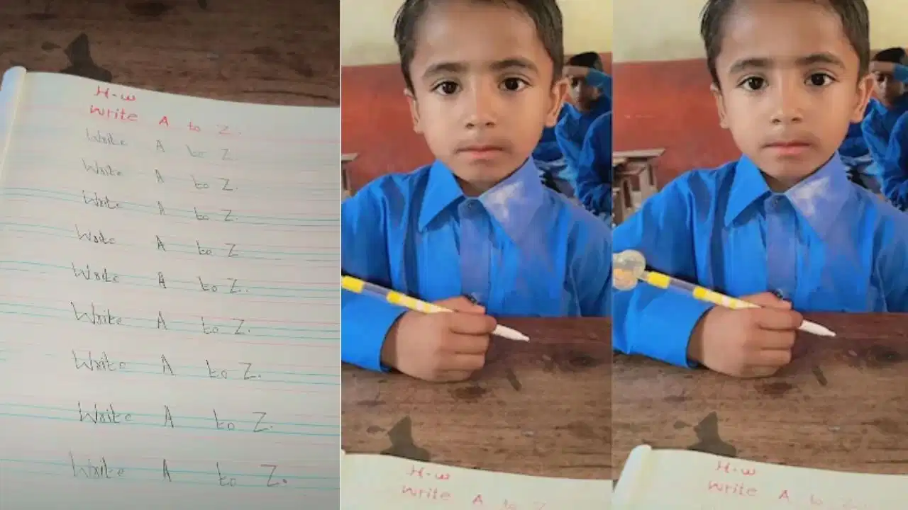 Viral Video: A to Z लिखने के होमवर्क ने मचाया धमाल, बच्चे की मासूमियत पर फिदा हुए लोग Viral Video: A to Z लिखने के होमवर्क ने मचाया धमाल, बच्चे की मासूमियत पर फिदा हुए लोग