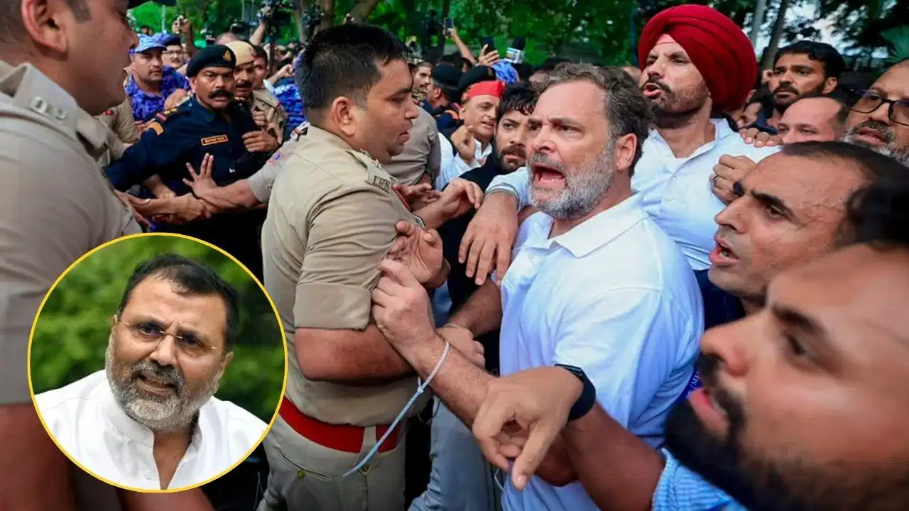 राहुल गांधी के धरने पर निशिकांत दुबे का हमला, बोले- ‘मेरे बेटे का एग्जाम छूटते-छूटते बचा’
