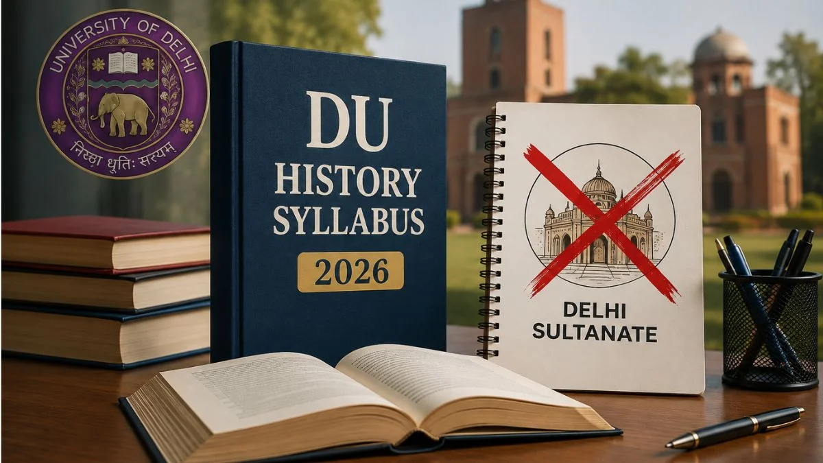 DU हिस्ट्री के सिलेबस में बड़ा बदलाव, दिल्ली सल्तनत समेत कई पेपर हटाए गए DU हिस्ट्री के सिलेबस में बड़ा बदलाव, दिल्ली सल्तनत समेत कई पेपर हटाए गए