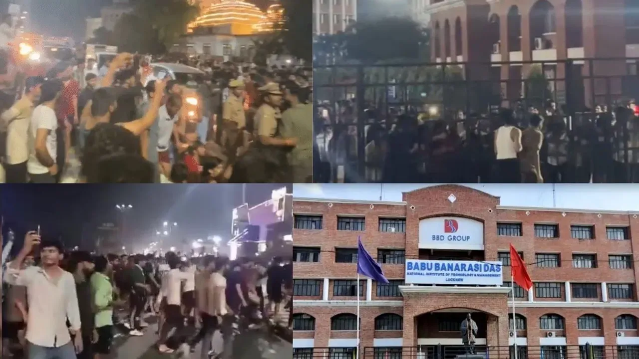लखनऊ यूनिवर्सिटी की मेस में खाना महंगा, नाराज छात्रों ने किया प्रदर्शन